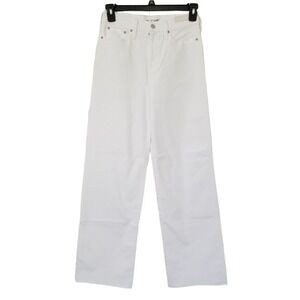 J, Crew Slim Wide Leg Jeans Size 26T Tall White 5-Pocket Styling‎ BP462 Raw Hem